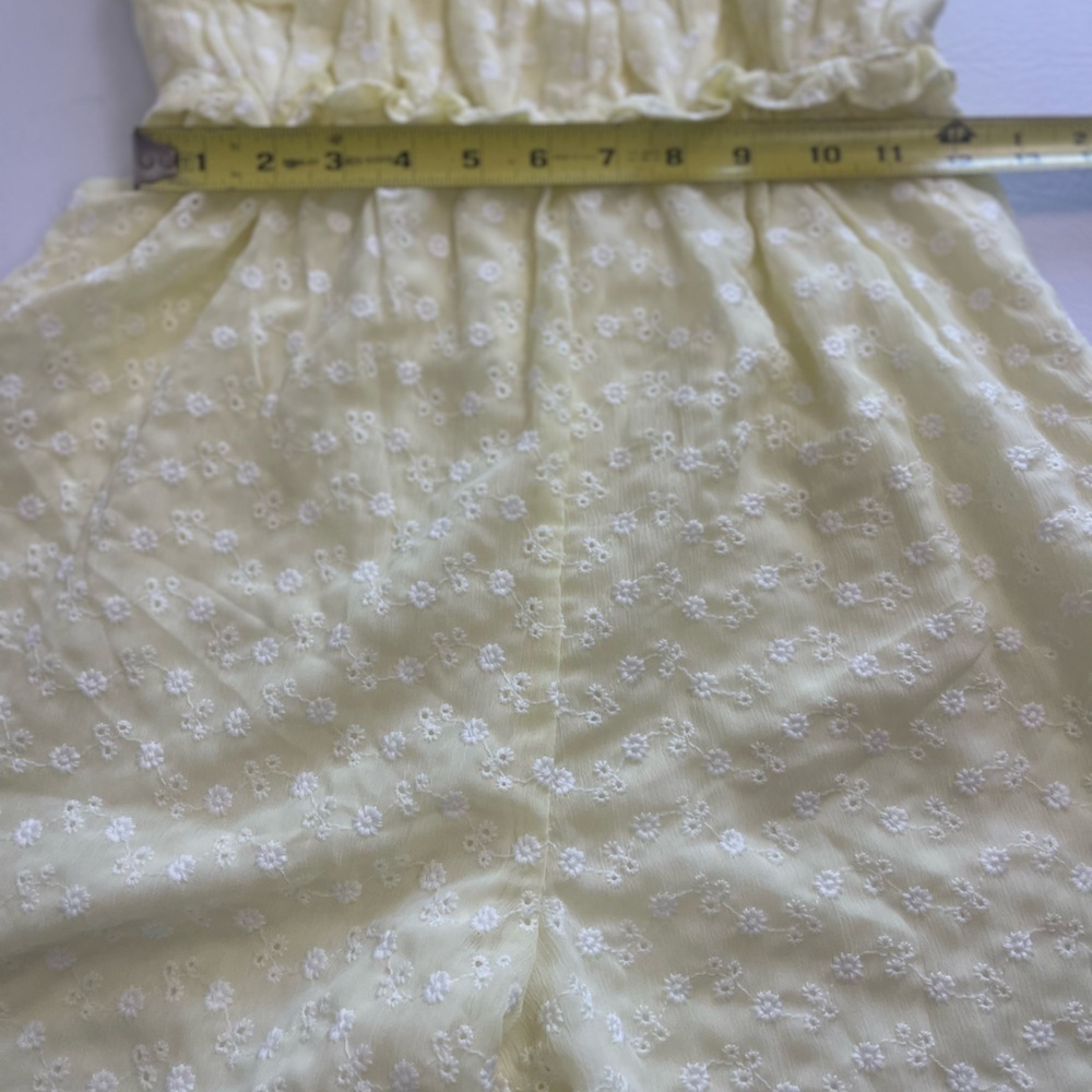 MAJORELLE Sylvan Yellow Floral Smocked Cropped Jumpsuit Size S - Picture 10 of 12